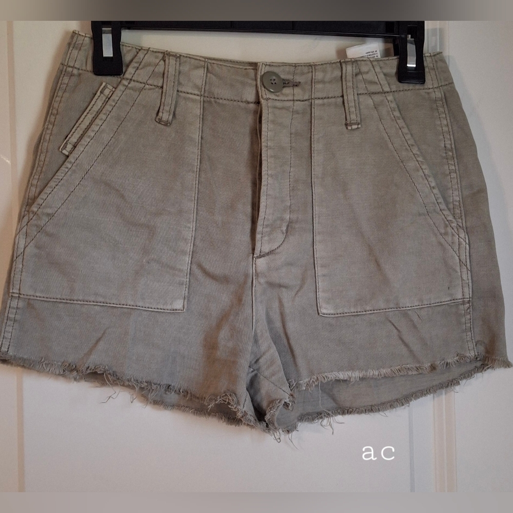 American Eagle Green Cargo Womens Shorts Sz 0 Boho Gypsy Summer Cruise Safari